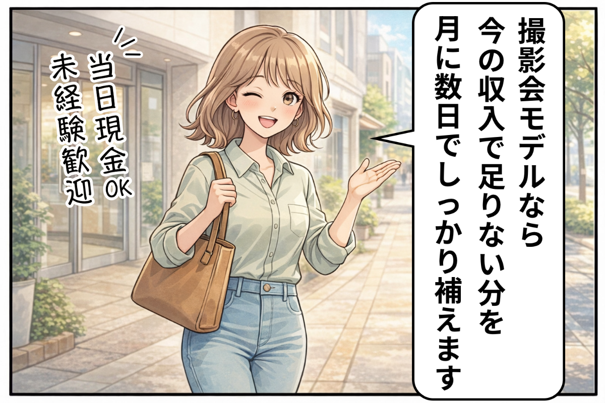 撮影会モデルに相談してみようと思う女性の漫画